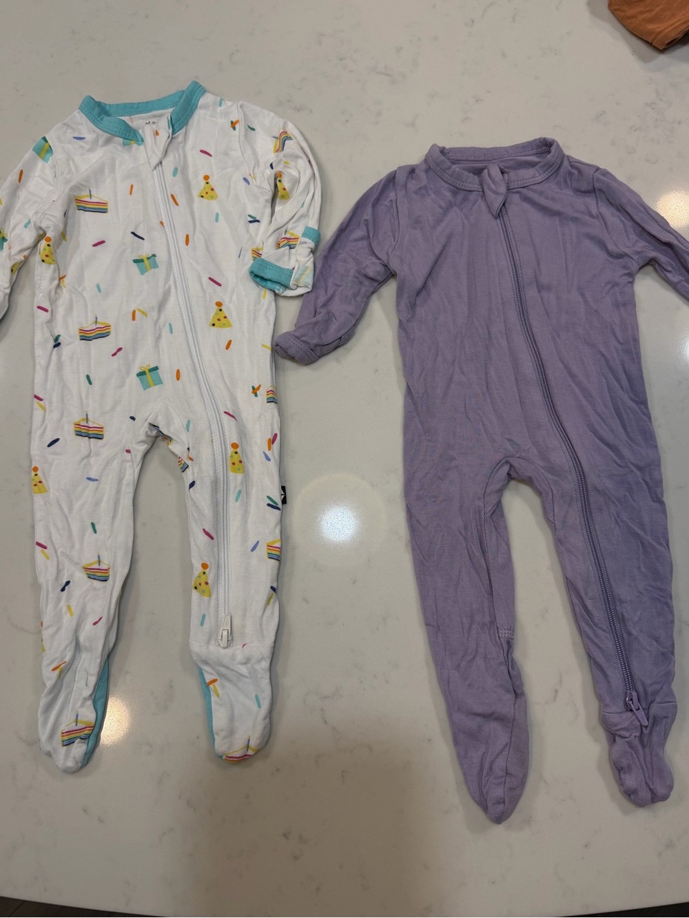 Kyte baby zipper footies - cloud birthday and taro